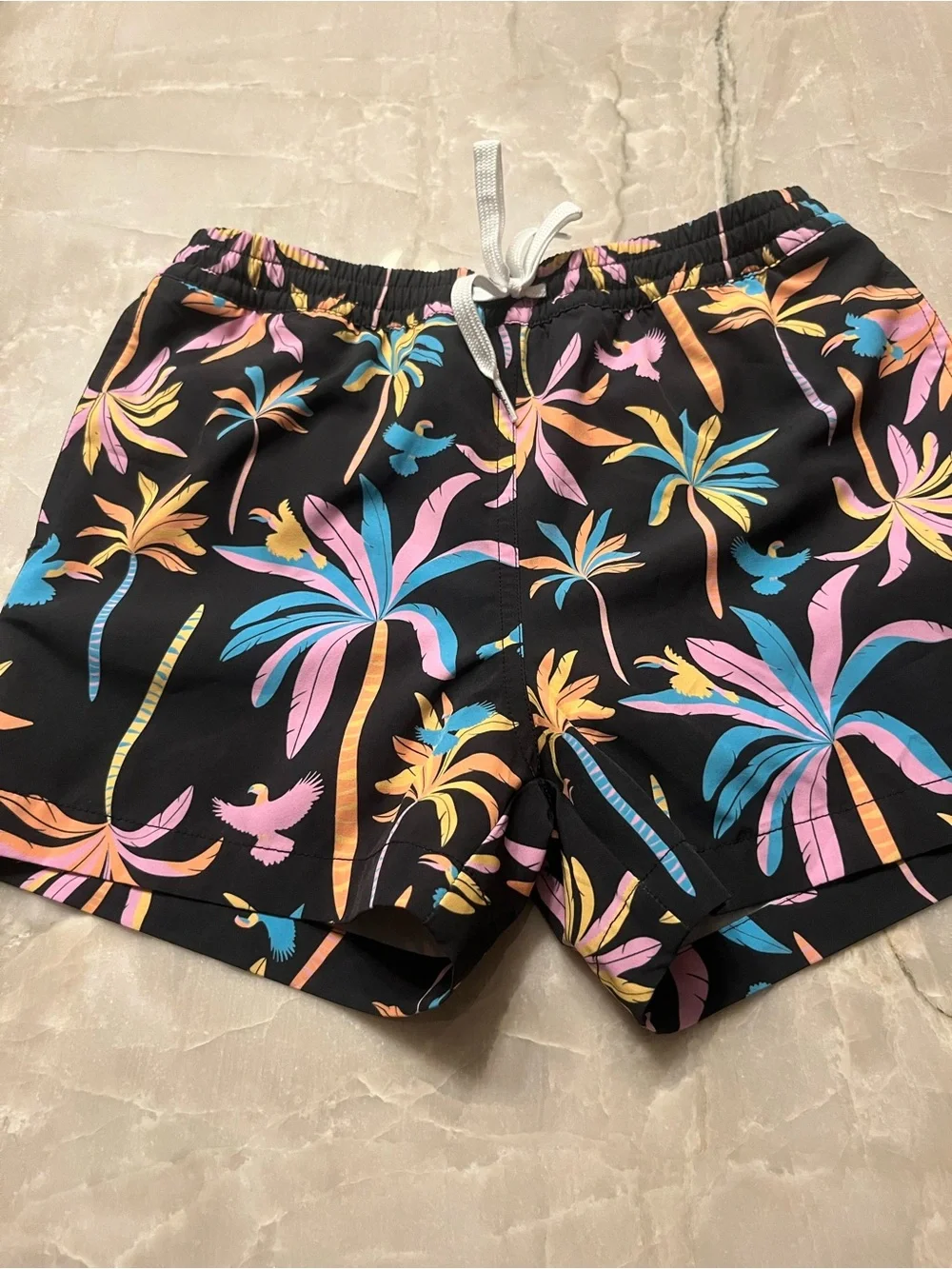chubbies Black Palm Tree Print boys Shorts - Pink, Blue, Yellow